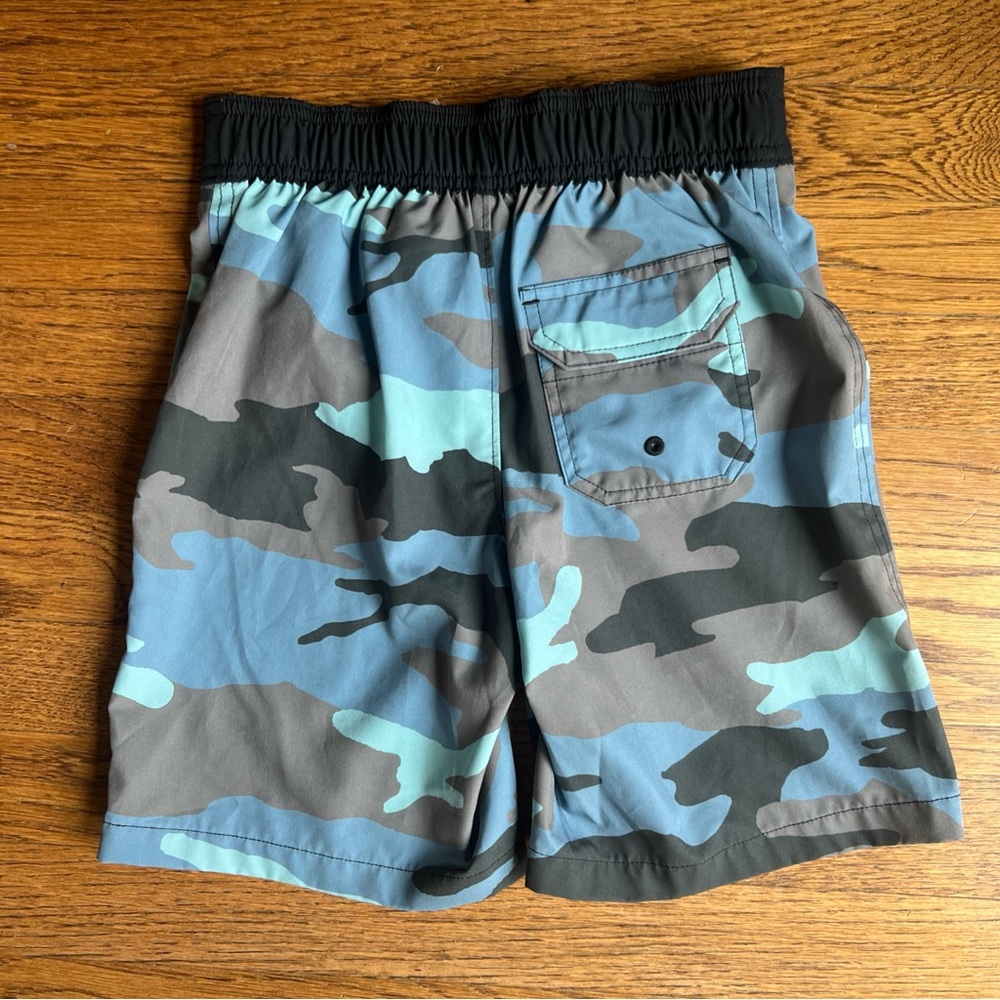 Abercrombie & Fitch Blue and Gray Camouflage Swim Trunks Shorts Boys size 7/8 - Picture 3 of 4